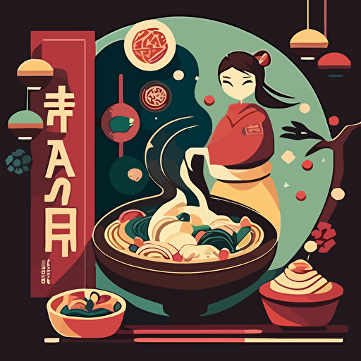 vector art, fun, colorful, taiwanese food