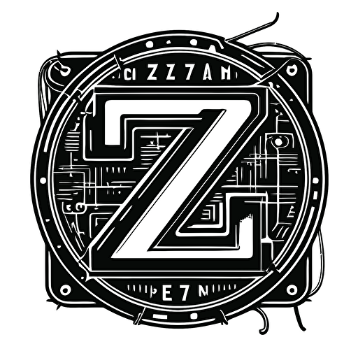 a lettermark of 2 letters Z and Z for a tech company, modern, vector,