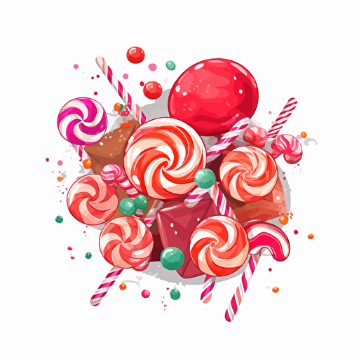 cartoon style christmas candy clear white background vector