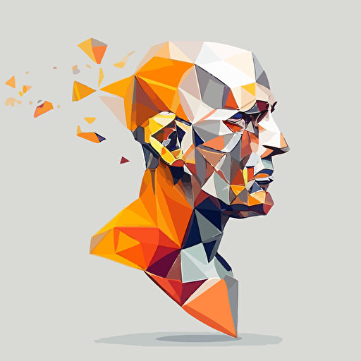 vector art, low poly style, logo for a AI related newsletter