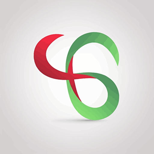 logo design, trading, symbolic, simple shapes, infinity as a letter B, clear background, green and red, vector