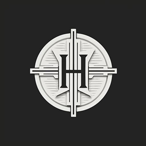 company name “H”, logo, serif font, vector, minimal art, Clean, aesthetic, black and white.