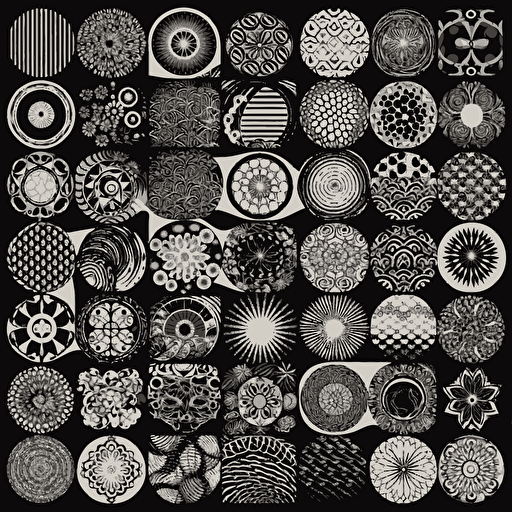 Japanese pattern vector bright circle black and white