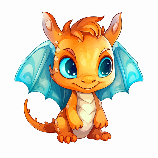 chibi dragon hq white background vector