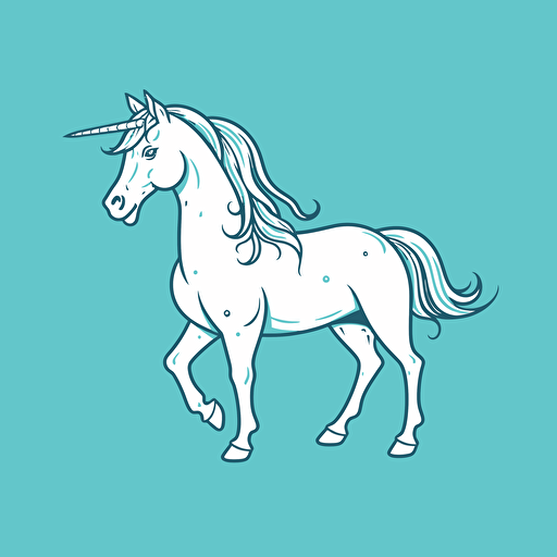 simple vector drawing outline of a unicorn