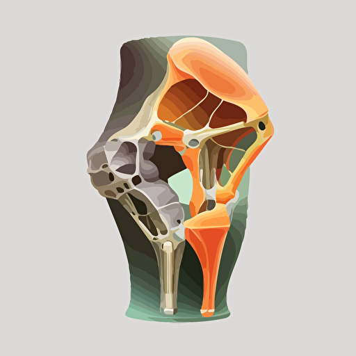 modern style of Vector image of the knee including menicscus ACL and cartilage