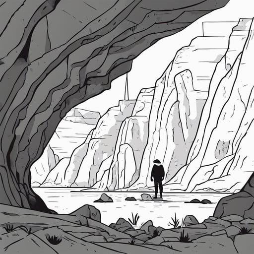 An explorer discovering a hidden cave.