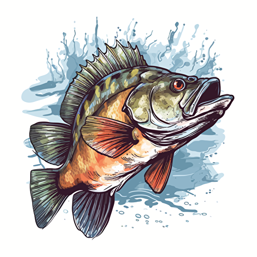 colorful vector drawing smallmouth bass