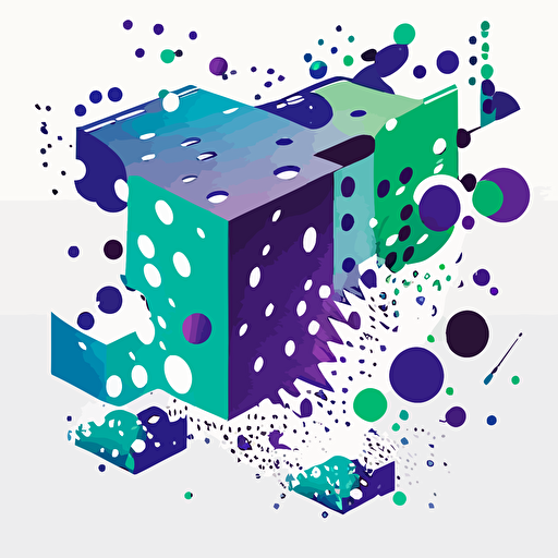 abstract vector illustration of scalable AI designmilk palette is mostly purple with small bits of blue and green