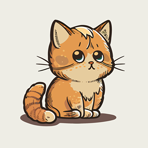 A cartoon mini cat vector illustration