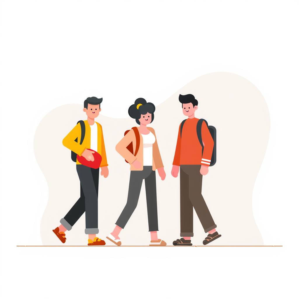 people walking in a college 