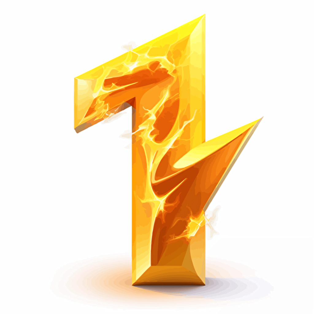 vector of number '1' looking like thunderbolt sign