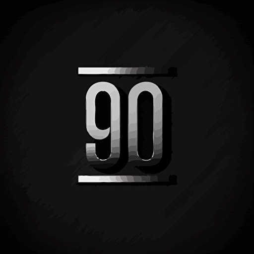 Logo letter 9090 black background modern, vector, simple, no mockup