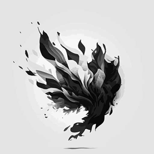 fire, minimalism, conceptual, vector,black and white, white tone,mainly white,