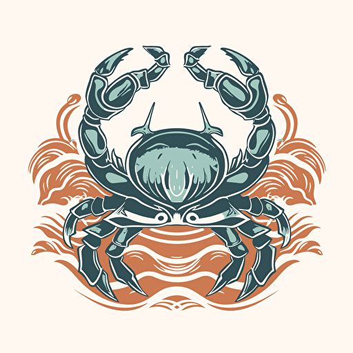 a crab logo mirrored but a vector