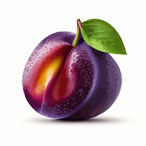 Plum icon. Bright and voluminous, vector. White background