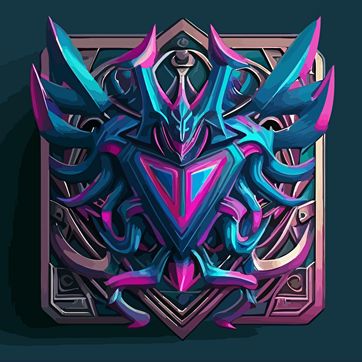 muro motivo egipcio, estilo yugioh, fucsia y azul, realista, vector