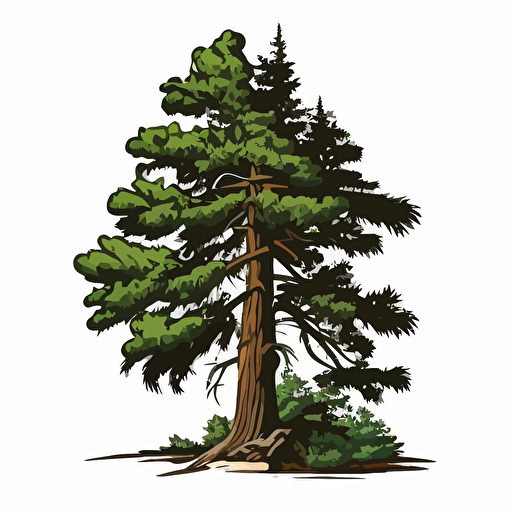 vector pine tree cartoon