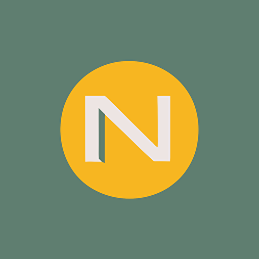 flat, vector, simple, clean, tiny icon, favicon, the letters NS, yellow