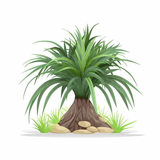 flat design, vector illustration, pandanus bush, white background