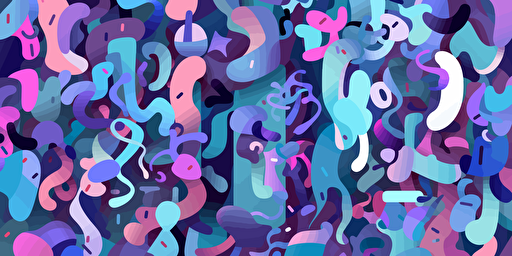 vector illustration of random numbers lots of fonts abstract. designmilk style. the palette is mostly purple with a little bit of blue and green.