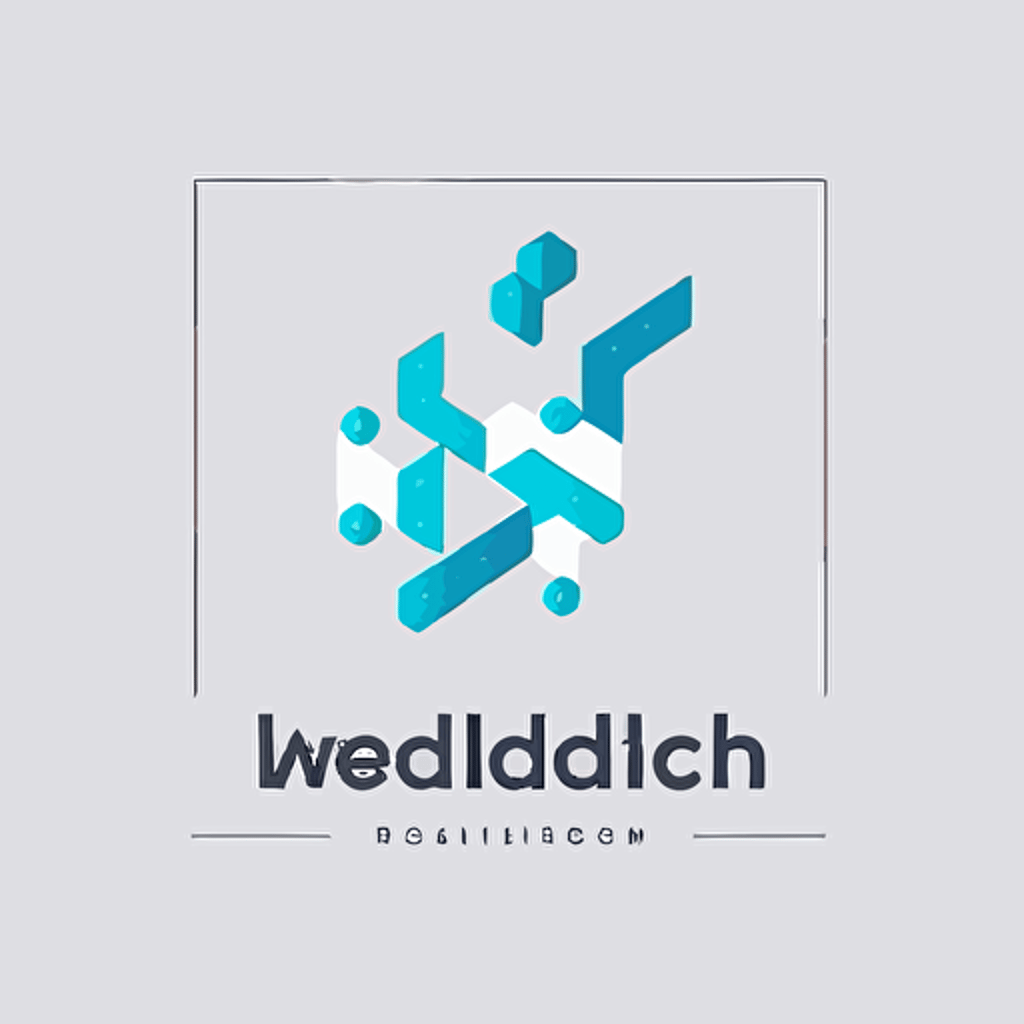 a very simple vector logo design for a blockchain technology brand. White background, flat