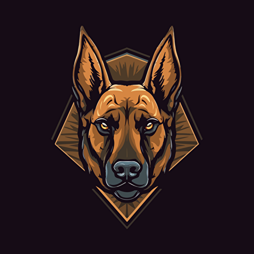 Logo vectoriel with funny malinois