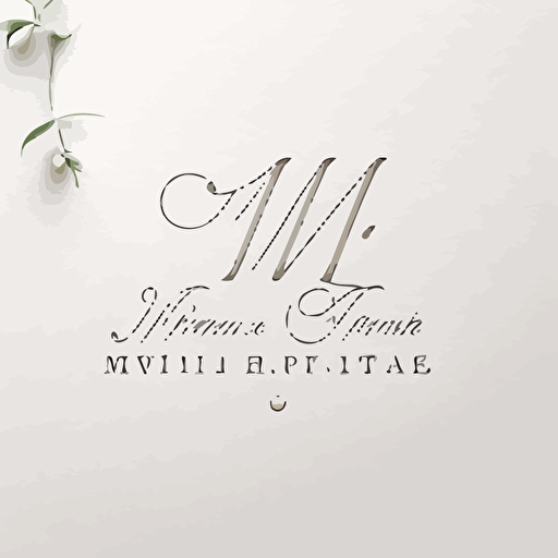 Logo for a law firm called "MF" with capital letters cursive, feminine logo, simple clean logo, white background, single-line balance logo, vector logo
