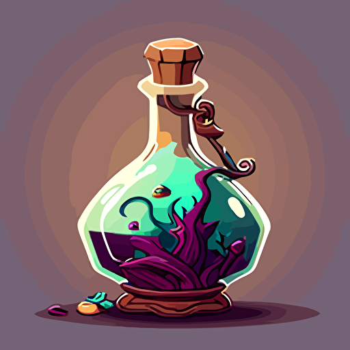 a potion bottle cartoon vector style
