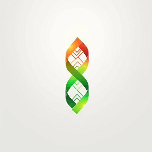 flat vector logo of a DNA Strand, green green green gradient, simple minimal, by Ivan Chermayeff