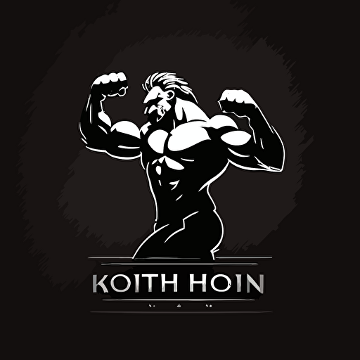 minimalistic vector logo of royal man lion shadow boxing, action pose