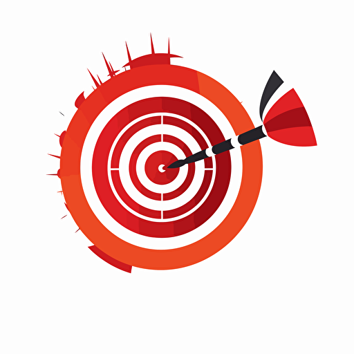 circle vector, target with writing pen hitting bullseye, logo, transparent background
