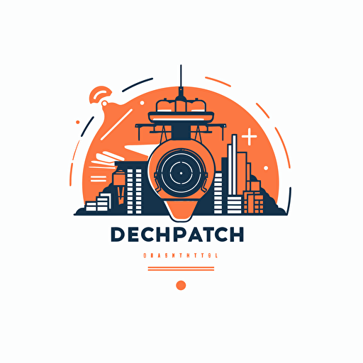 minimal logo for company called dispatch. white background, modern, vector
