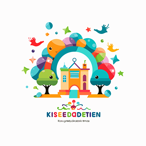 kindergarten logo design creattive vector simpale colorful pro
