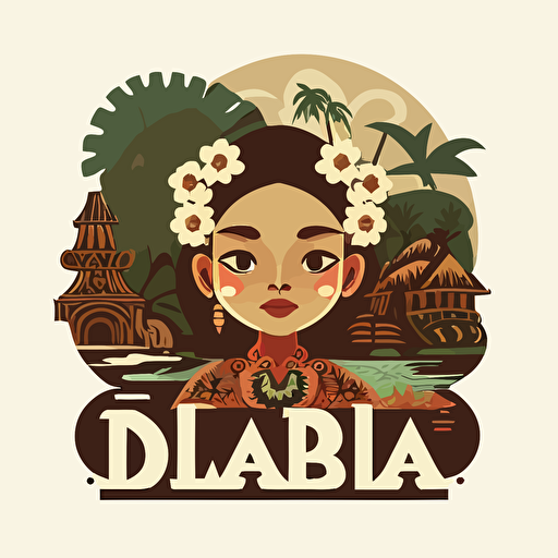 logo of bali island in indonesia with cultural references cute for kids vector