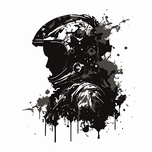 dark black grunge astronaut, vector logo, high resolution ar 3:2