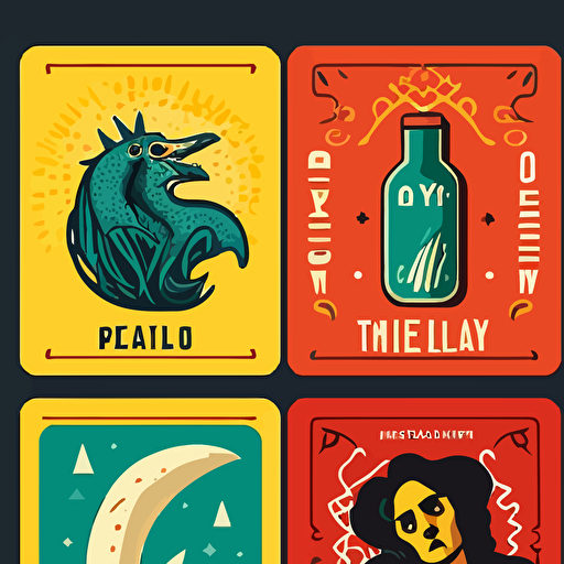 modern loteria cards vectorial style