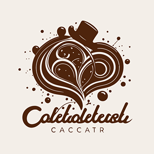 chocolatier abstract logo design, detailed, vector art, 2D, minimalist