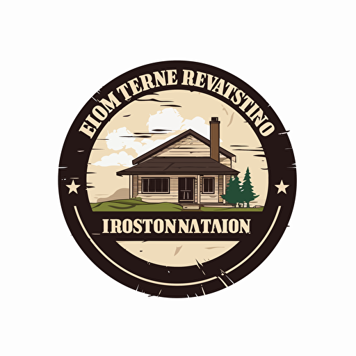 logo for a home restoration company vector sticker white background