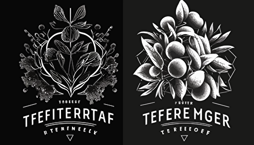 vector terpene logos, modern, black and white