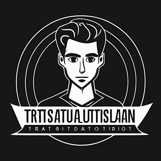A vector black line 2d simple logo for a creative production company with the name Tristan & Abu Creative Productions