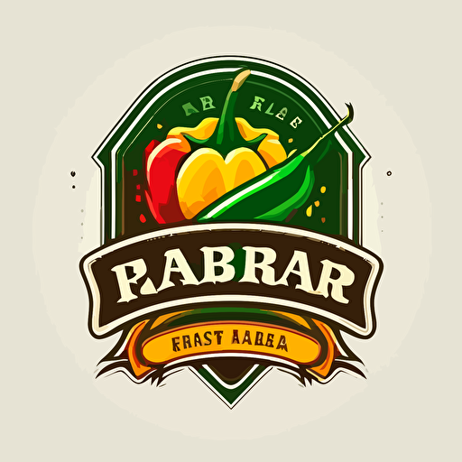 vector logo, kebab, pepper, green and yellow