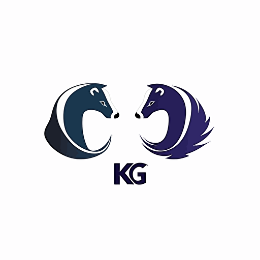 Logo design ,must combine letters K and G and Badger ,Vector style, flat color, Minimalist,Technology sense,modern, creative