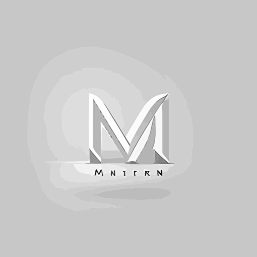 real estate company M, logo, vector, simple, flat, low detail, smooth, plain, minimal, straight design, white background, no color, abstract