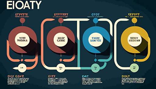 eat / activity / sleep / your time / four-step flow chart, chart form, simple background, vector
