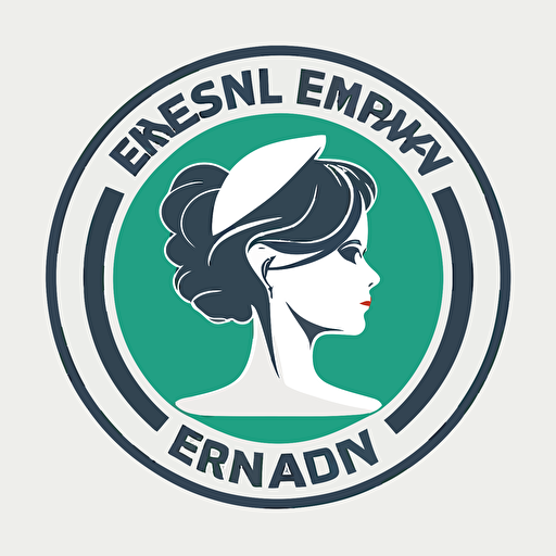 emergency department nurse logo, vector style simple, white background