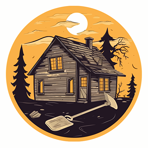 logo on the theme of house construction and its dangers, flat vector