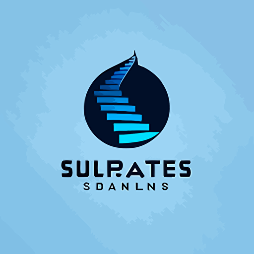 simple logo design of stairs nonslip company with blue as the base color, flat 2d, vector, company logo, clean, simple, morden