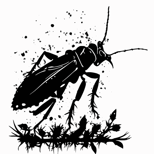 Dead bug vector silhouette isolated Insect wear stilletos