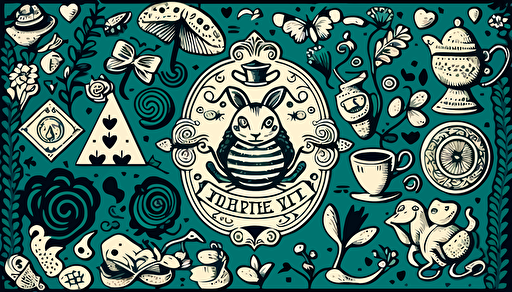 alice in wonderland pattern background, vector